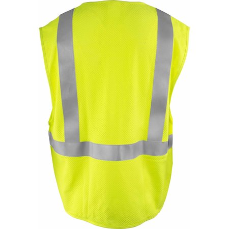 Ironwear Flame-Resistant Safety Vest Class 2  w/ Zipper & Radio Tabs (Lime/4X-Large) 1257FR-LZ-RD-4XL